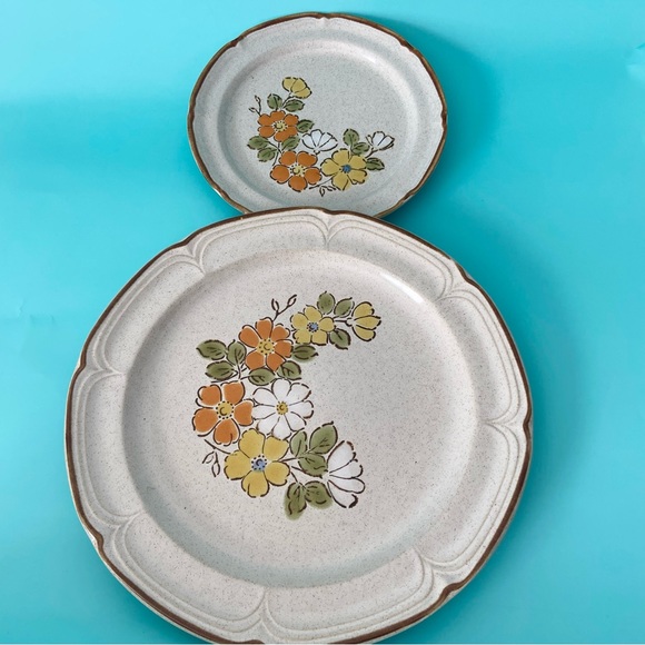 Vintage Other - Vintage 70s floral bohemian 4 plate dinner set